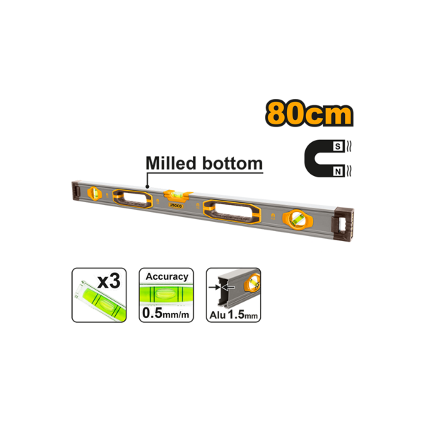 თარაზო მაგნიტით 80 სმ INGCO HSL38080M თარაზო მაგნიტით 80 სმ INGCO HSL38080M