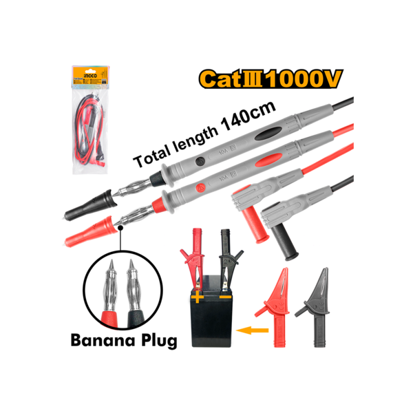 ტესტერი მომჭერების კომპლექტით INGCO (TL31432) ტესტერი მომჭერების კომპლექტით INGCO (TL31432)