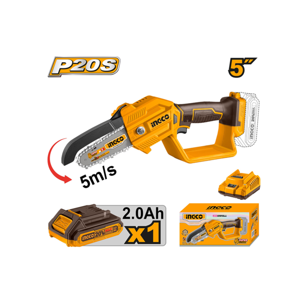 მინი ჯაჭვური ხერხი 20V Li-Ion Proline INGCO (CGSLI20581) მინი ჯაჭვური ხერხი 20V Li-Ion Proline INGCO (CGSLI20581)