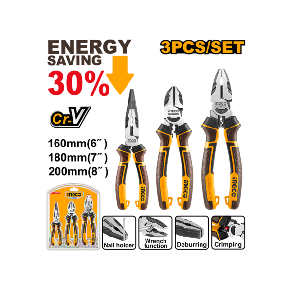 ბრტყელტუჩას კომპლექტი 3ც HKHLPS2831 INGCO ბრტყელტუჩას კომპლექტი 3ც HKHLPS2831 INGCO